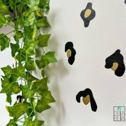Jaguar Leopard Animal Print Wall Stickers Black Gold Dots For Teenagers Girls Bedroom Decals Spots Living Room And - thumbnail 2
