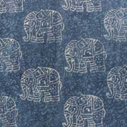 Blue Elephant Print Cotton Rug - Hand Washable Indigo Kilim - thumbnail 2