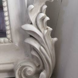 statement Arched Large Scroll French Ivory Cream Shabby Chic Arch Over Mantle Hall Console Ornate Wall Leaner Mirror 5Ft - thumbnail 4