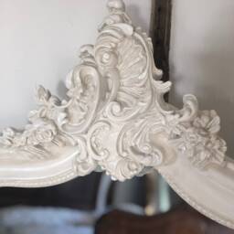 statement Arched Large Scroll French Ivory Cream Shabby Chic Arch Over Mantle Hall Console Ornate Wall Leaner Mirror 5Ft - thumbnail 3