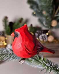 Handcrafted Clip-On Bird Ornament Vibrant Christmas Tree Decoration