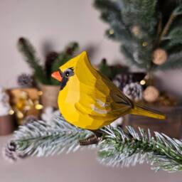 Handcrafted Clip-On Bird Ornament Vibrant Christmas Tree Decoration - thumbnail 4