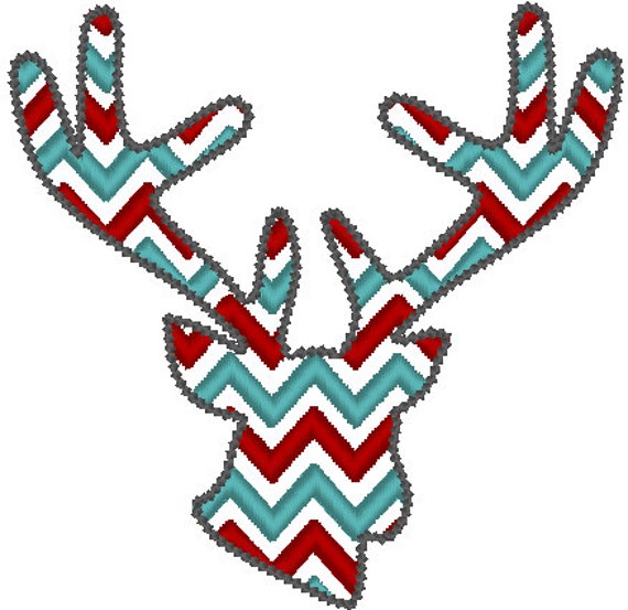Buck Deer Head Chevron Monogram Bx Also All Other - .pes .hus .dst .vp3 .vip .xxx .exp . Jef - Embroidery Design