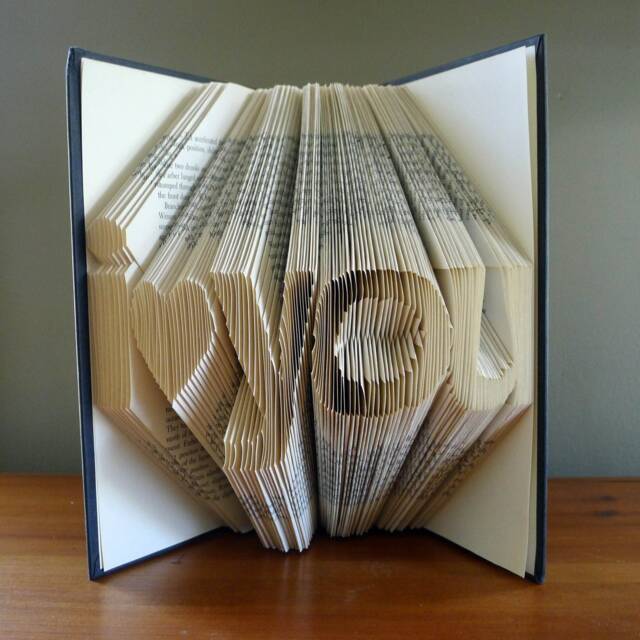 Paper Anniversary 1st Wedding - Boyfriend/Girlfriend Gift Book Sculpture Handmade Custom Art - image 1