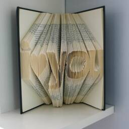 Paper Anniversary 1st Wedding - Boyfriend/Girlfriend Gift Book Sculpture Handmade Custom Art - thumbnail 2