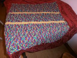 Clearance Crochet Baby Afghan, Newborn, Boy, Photo Prop, Blanket - thumbnail 1