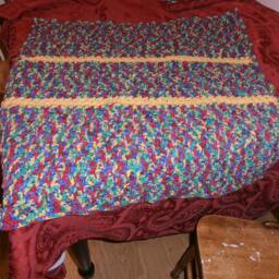Clearance Crochet Baby Afghan, Newborn, Boy, Photo Prop, Blanket - thumbnail 3