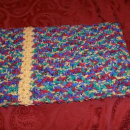 Clearance Crochet Baby Afghan, Newborn, Boy, Photo Prop, Blanket - thumbnail 2