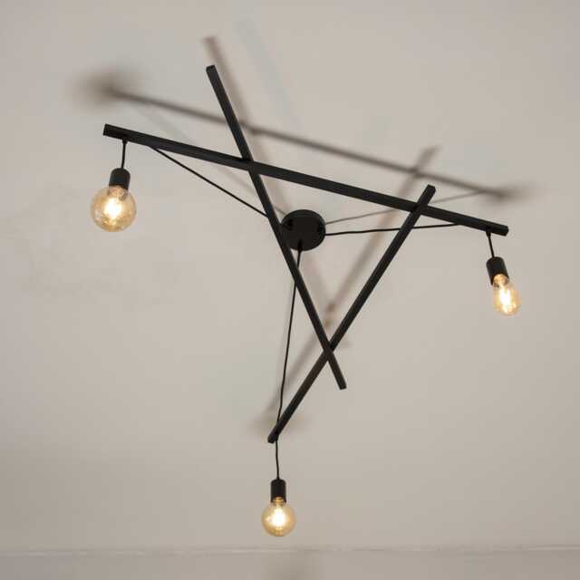 Asterisme Pendant Light 3 Bulbs Matte Black Industrial Pendant Modern Contemporary Design Fixture - image 1