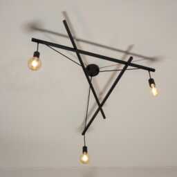 Asterisme Pendant Light 3 Bulbs Matte Black Industrial Pendant Modern Contemporary Design Fixture - thumbnail 1