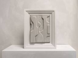 Geometric Plaster Sculpture Abstract Nature, Wabi Sabi Wall Art - thumbnail 1
