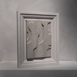 Geometric Plaster Sculpture Abstract Nature, Wabi Sabi Wall Art - thumbnail 3