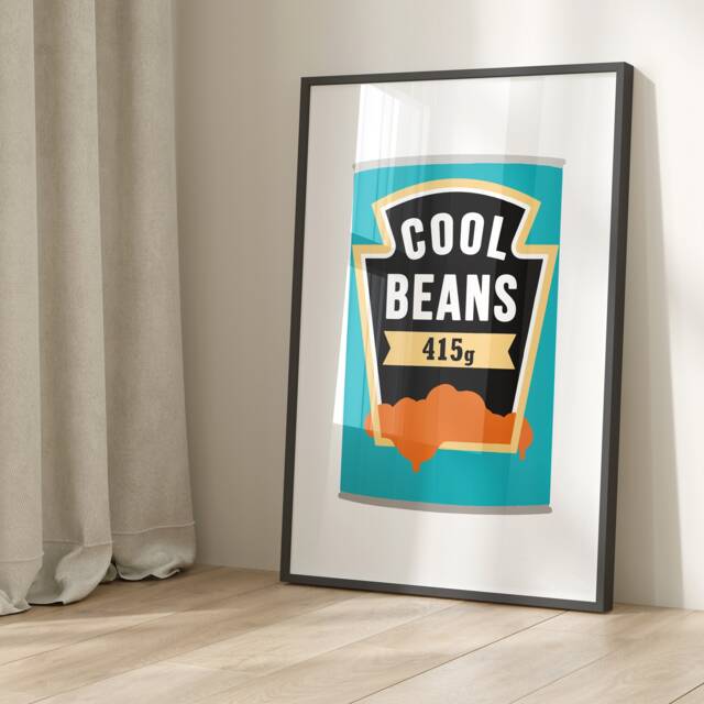Cool Beans Kitchen Print Design, Funny Home Wall Art, Decor, Food Illustration Print, Brunch, Art Gift 1652 - image 1