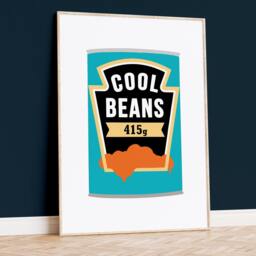 Cool Beans Kitchen Print Design, Funny Home Wall Art, Decor, Food Illustration Print, Brunch, Art Gift 1652 - thumbnail 2