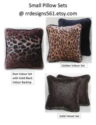 Animal Print Pillows, Throw Pillow Sets, Small Accent Toss Velvet Pillows With Trim, Safari Room Decor - thumbnail 1