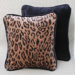 Animal Print Pillows, Throw Pillow Sets, Small Accent Toss Velvet Pillows With Trim, Safari Room Decor - thumbnail 2