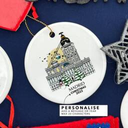 Madrid Spain Personalised Christmas Tree Ceramic Ornament Bauble Custom Decoration Travel Gift Present Festive Souvenir Holiday - thumbnail 2