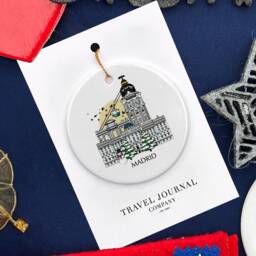 Madrid Spain Personalised Christmas Tree Ceramic Ornament Bauble Custom Decoration Travel Gift Present Festive Souvenir Holiday - thumbnail 3