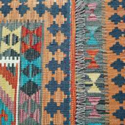 Tribal Kilim Rug, Handmade Artisan Afghan Turkish Scandinavian Navajo Bohemian Flatweave Natural Wool Rug 187x124 cm - thumbnail 3