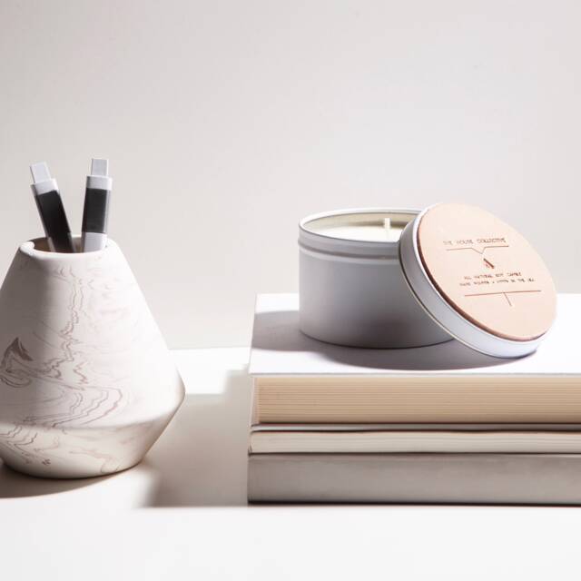 All Natural Soy Candle -- Citrus + Sage Minimalist 6Oz Travel Tin - image 1