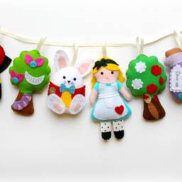 Alice in Wonderland Felt Garland Storybook Nursery Decor - thumbnail 2
