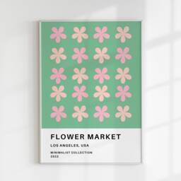 Flower Market Print Poster, Print, Aesthetic Floral Los Angeles Wall Art, Usa Art - thumbnail 3