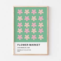 Flower Market Print Poster, Print, Aesthetic Floral Los Angeles Wall Art, Usa Art - thumbnail 2