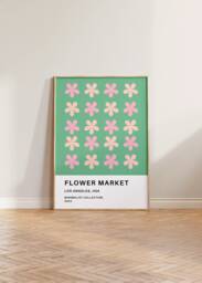 Flower Market Print Poster, Print, Aesthetic Floral Los Angeles Wall Art, Usa Art - thumbnail 1