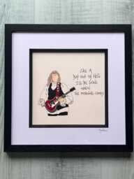 Meat Loaf Hand Drawn Framed Picture With Lyrics From Bat Out Of Hell - thumbnail 1