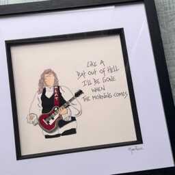 Meat Loaf Hand Drawn Framed Picture With Lyrics From Bat Out Of Hell - thumbnail 3