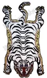 Tibetan Tiger Rug/Carpet Pelt Skin Stripe White Tibet Nepal Meditation Cutout Siberian Cat Animal - thumbnail 1