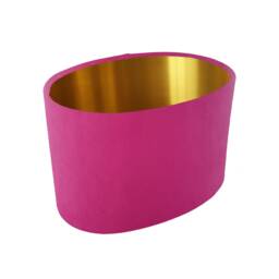 Pink Oval Lampshade in Velvet With Gold Lining