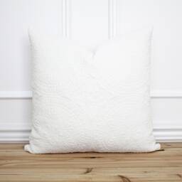 Ivory Velvet Medallion Pillow Cover Throw 20x20 Designer Decorative - Luna - thumbnail 1