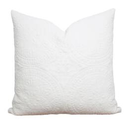 Ivory Velvet Medallion Pillow Cover Throw 20x20 Designer Decorative - Luna - thumbnail 3
