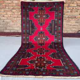 2x5 Afghan Tribal Rug - Hand-Knotted Wool Accent With Red & Green Geometric Pattern, Veg Dyed, Ideal For Bedroom, Entryway, Kids Room - thumbnail 2