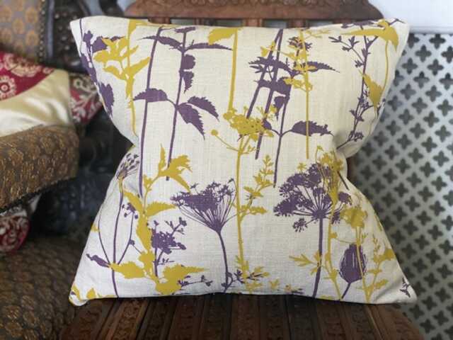 Harlequin Fabric Netteles Design Cushion Cover Green/ Prune Colourway Reverse in Same 45x45cm
