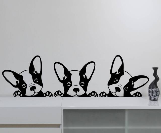 French Bulldog Wall Decal Vinyl Sticker Puppy Art Cute Dogs Animal Decorations Home Kids Room Nursery Bedroom Pet Decor Gift Poster Ps1 - image 1
