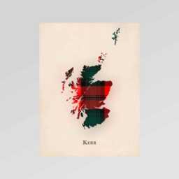 Clan Kerr Scottish Tartan Map - Of Scotland Family Wall Decor, Ready To Hang - thumbnail 2