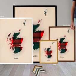 Clan Kerr Scottish Tartan Map - Of Scotland Family Wall Decor, Ready To Hang - thumbnail 3