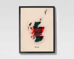 Clan Kerr Scottish Tartan Map - Of Scotland Family Wall Decor, Ready To Hang - thumbnail 1