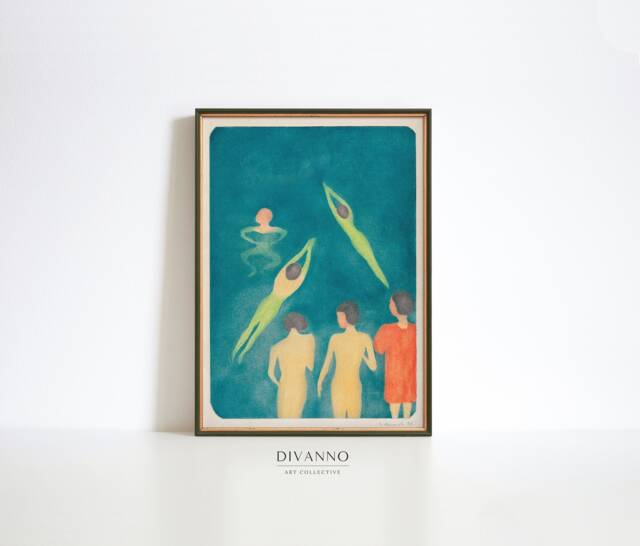 Edvard Munch Boys Bathing Poster, Kids Playing At The Beach, Norwegian Painting, Museum Quality Wall Art, Blue Gallery Decor, Printable - image 1