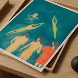 Edvard Munch Boys Bathing Poster, Kids Playing At The Beach, Norwegian Painting, Museum Quality Wall Art, Blue Gallery Decor, Printable - thumbnail 2