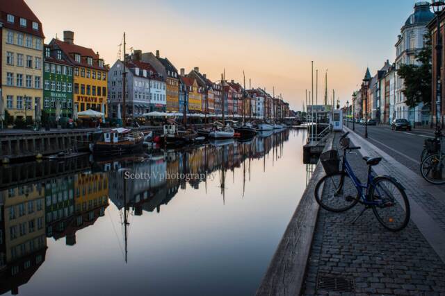 Copenhagen Photo, Nyhavn Photography, Canal Decor, Denmark Wall Art, Canvas - image 1