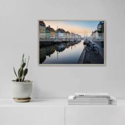 Copenhagen Photo, Nyhavn Photography, Canal Decor, Denmark Wall Art, Canvas - thumbnail 2