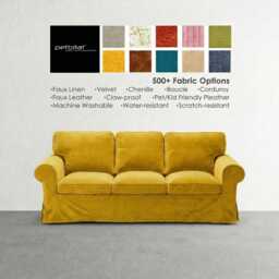 Ektorp 3 Seat Sofa Cover, Custom Made To Fit Seat Sofa, Slipcover, Replacement - thumbnail 4