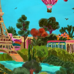 Summer in Paris Print - France Poster A5/A4 A3 A2 A1 - thumbnail 3