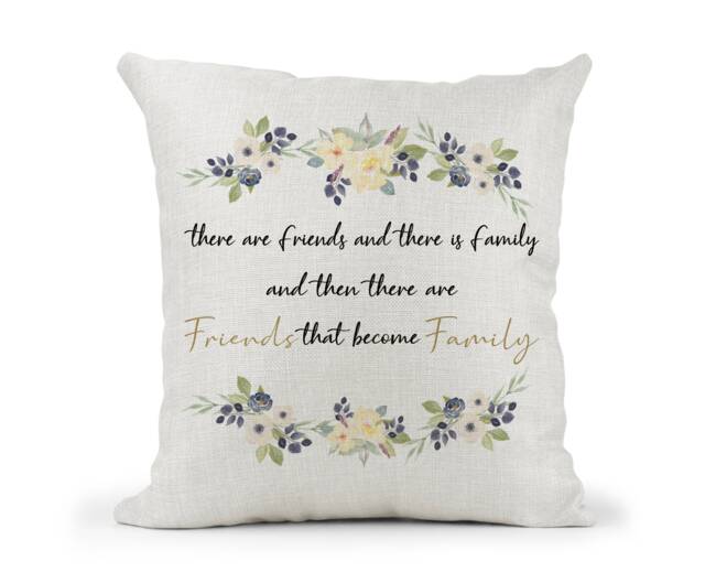 Personlised Cushion, Scatter Home Decor, Friend Gift, Birthday Keepsake, Leaving Present, Friends Become Family - image 1