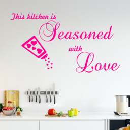 Vwaq This Kitchen Is Seasoned With Love Vinyl Wall Decal Dining Room Decoration Stickers - thumbnail 1