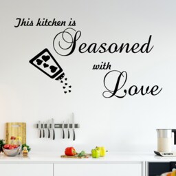 Vwaq This Kitchen Is Seasoned With Love Vinyl Wall Decal Dining Room Decoration Stickers - thumbnail 3