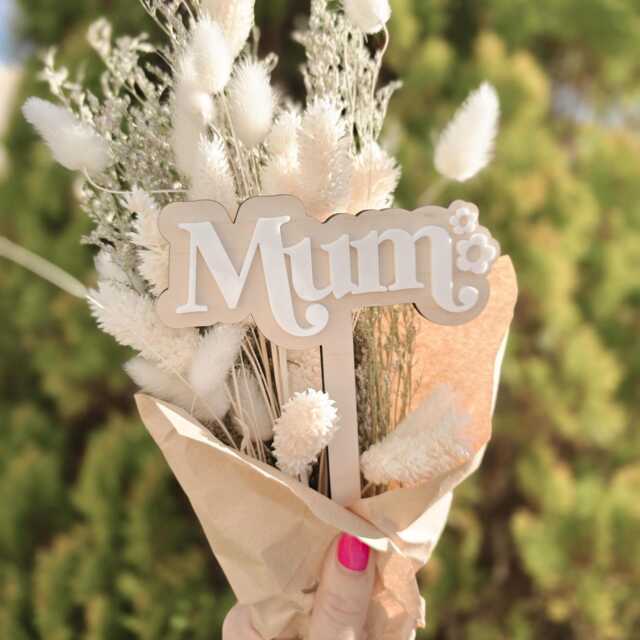 Personalised Wooden Plant Pick - Custom Name Flower Gift Tag - image 1